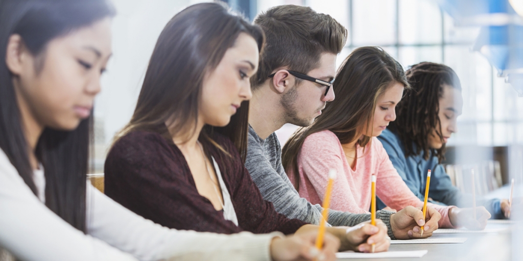 College students taking a standardized test