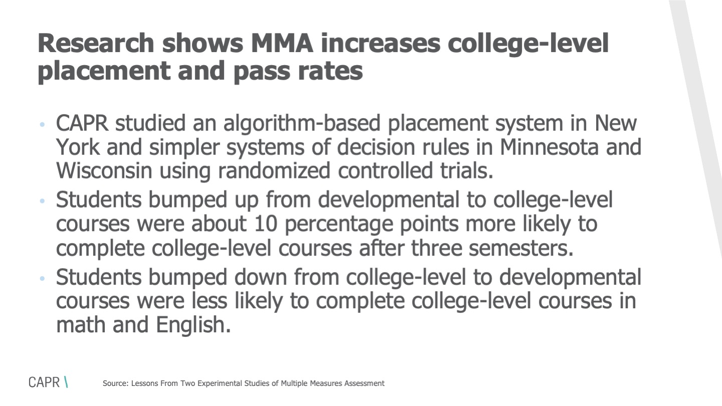 Research shows MMA increases college-level placement and pass rates