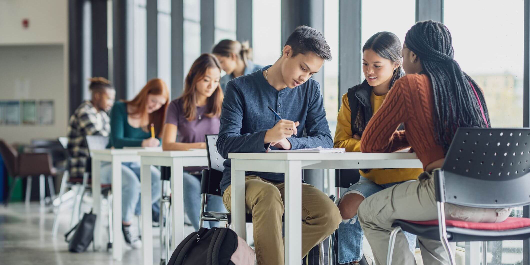 Students studying